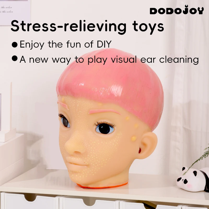

Stress Relief Toy - Pimple Squeezing Clip for Blackheads, Silicone Stress Ball with Realistic Head Model, Addictive Squeeze Toy