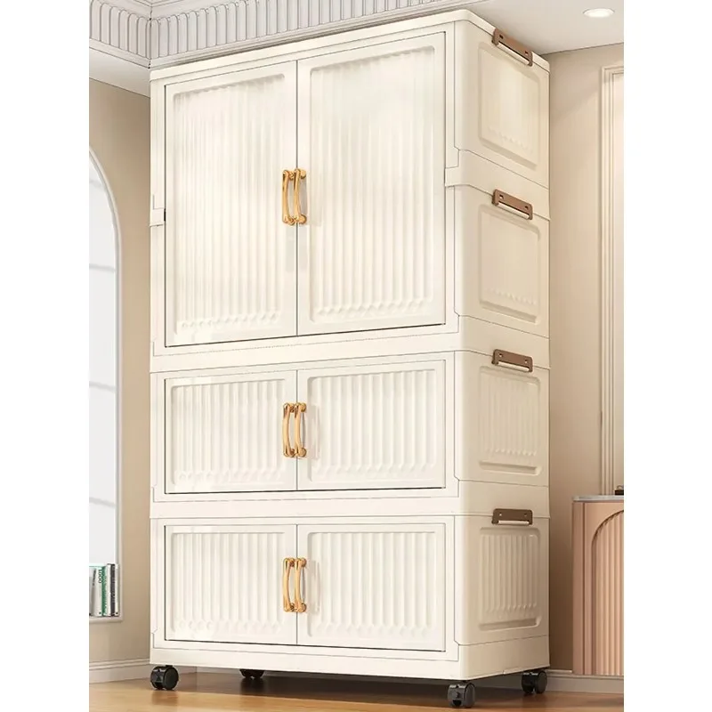 Large Capacity Dustproof Wardrobe Sundries Cabinet Multifunction Folding Storage Cabinet Locker Closet Organizer