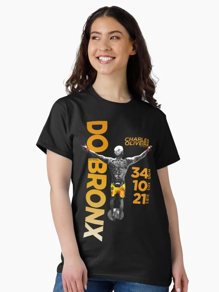 Camiseta gráfica de lucha UFC Charles Oliveira para mujer, Camiseta deportiva de algodón de manga corta, holgada, para ocio y Fitness, verano 2026