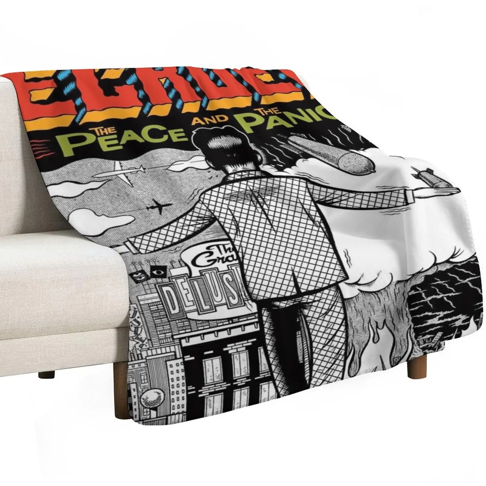 Peace and the panic Throw Blanket Heavy Decoratives Decorative Beds Summer manga Quilt Blankets