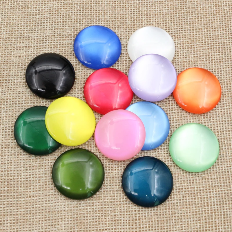 10 Stks/partij 25Mm Gemengde Kleur Plat Hars Cabochons Cameo Fit 25Mm Cameo Base Overkoepelde Sieraden Accessoires Benodigdheden