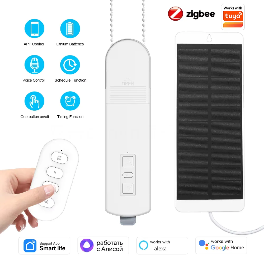 

Manhot Zigbee Smart DIY Motorized Roller Blinds/Shades Chain Pull Bead Motor For Tuya Smart APP Control Alexa Google Home Alice
