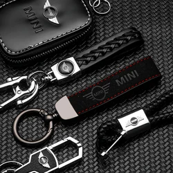 3D Metall/Leder Auto Styling Schlüsselbund Für MINI Cooper One S JWC R55 R56 F56 R57 R58 R59 R60 schlüssel Kette Schlüssel Ringe Auto Zubehör