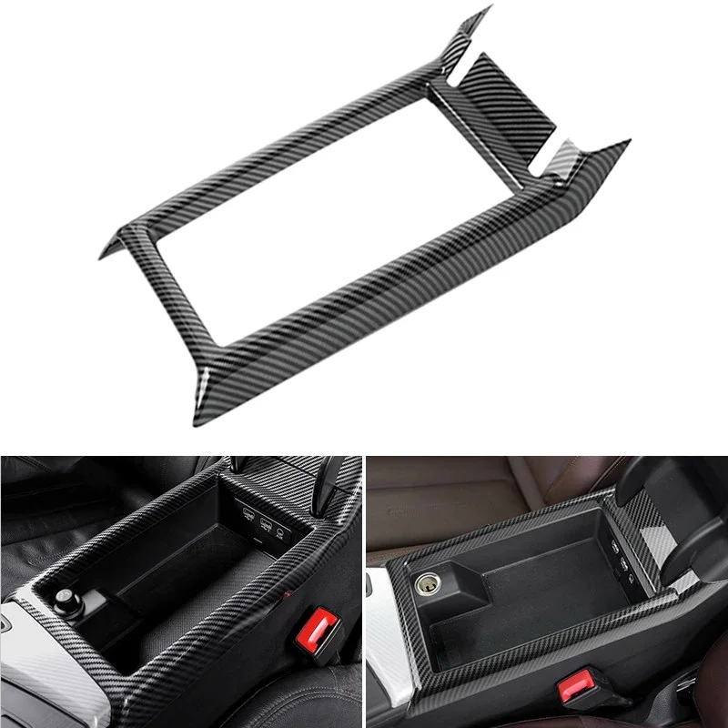 

Car-styling Carbon Fiber Texture Center Control Armrest Storage Base Frame Cover Trim For Audi A4 B9 A5 2017 2018 2019 2020 2021