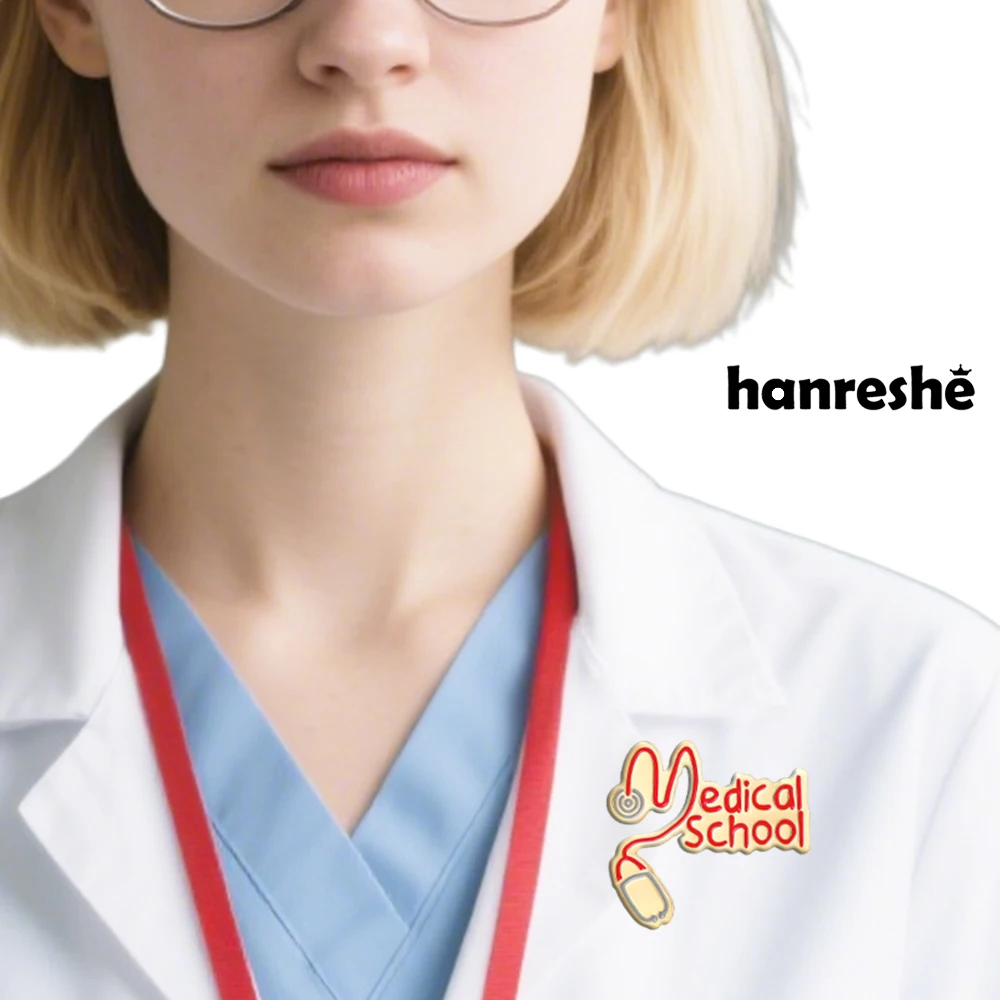 Hanreshe Medical School Enamel Pin for Nursing Student Lapel Brooch Badge Accessories Medicine Jewelry Gifts