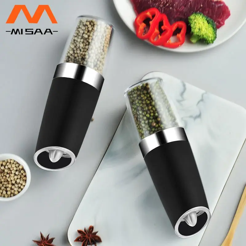 Pepper Mill Stainless Steel Gravity Induction Salt 2023 Adjustable Wholesale Hot Kitchen Spice Grinder Tools Automatic Creative