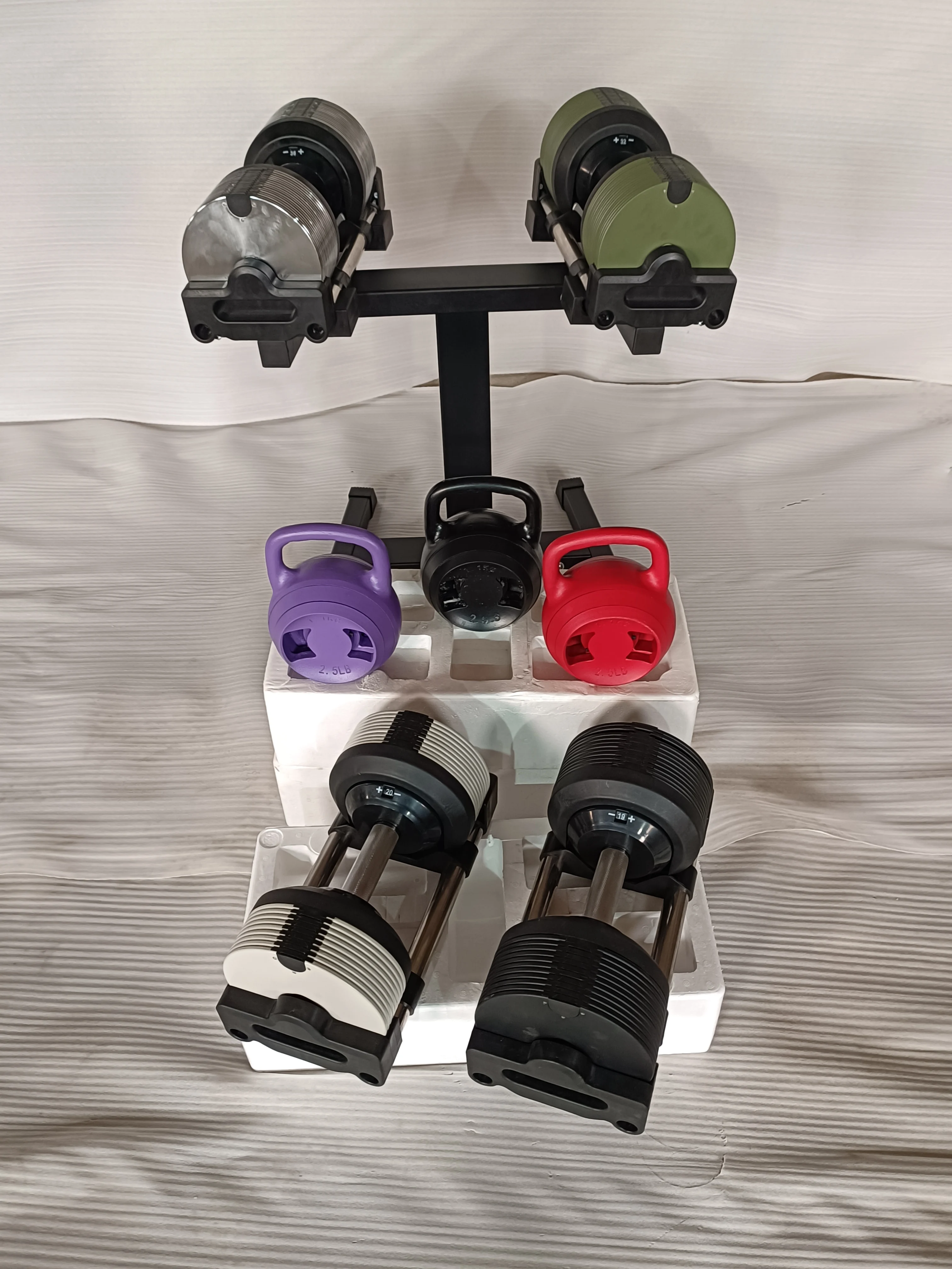 Wholesale 32KG  Adjustable Dumbbell 1KG Increment Free Weights Chrome Coated Dumbbells