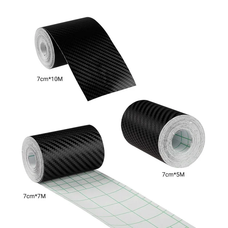 1/3/5/7/10m Carbon Fiber Protector Strip Sticker Auto Bumper Door Sill Protection Anti-stepping Car Decoration Tape 3D