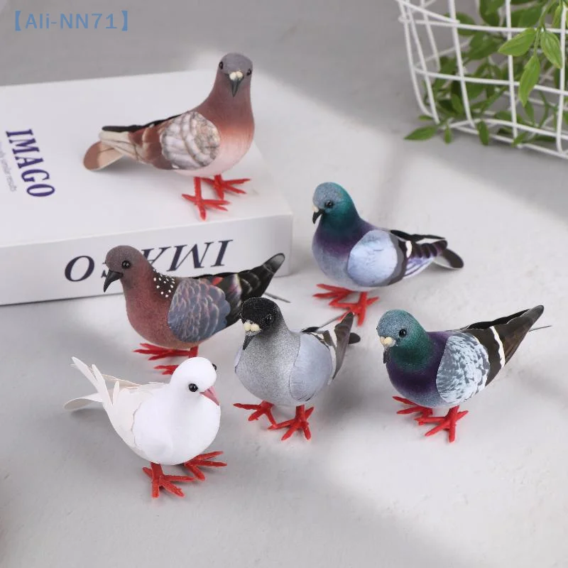 【NN71】1Pcs Artificial Birds Simulation Grey Pigeon Dove Model Imitation Animal Party Wedding Supply Photography Props