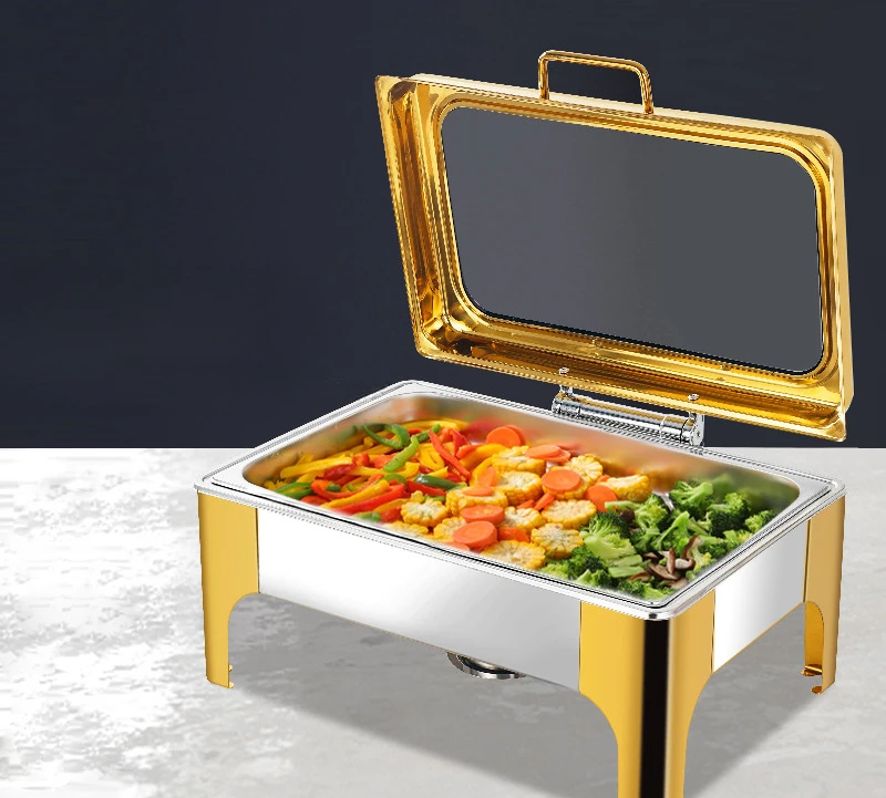 Gold-plated stainless  hydraulic self-service insulation dining commercial restaurant breakfast stove alcohol electric heating