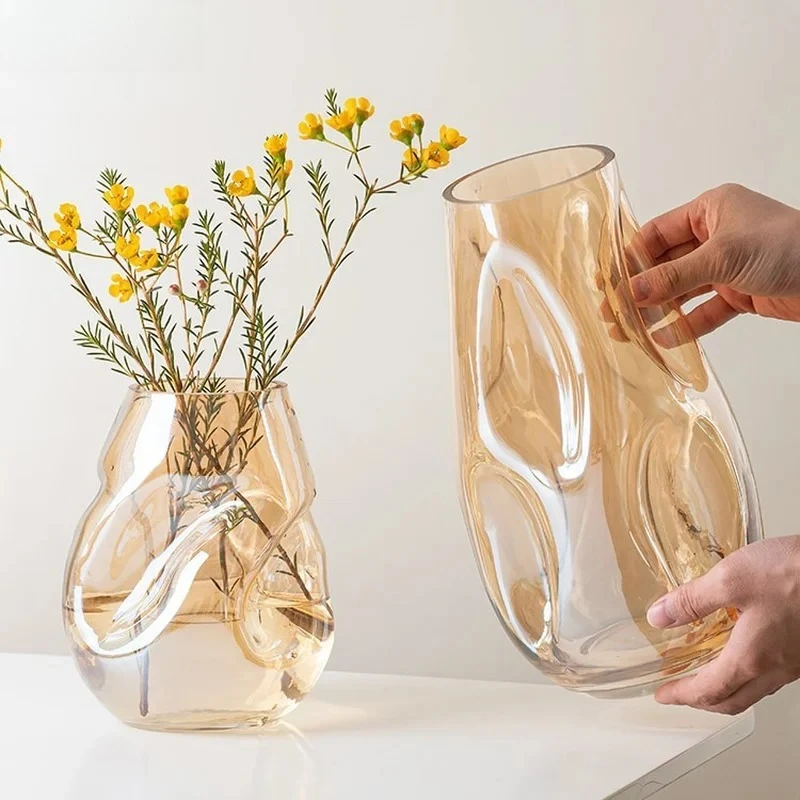 

For Modern minimalism special-shaped stained glass vase living room desktop flower arrangement nordic style home decor vases