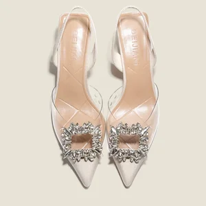 Giày cao gót trong suốt cho phụ nữ, dép mỏng, giày lỏng lẻo, thời trang, mới, mùa hè 8 Bán hàng chính trong suốt Sandal Zara - №1