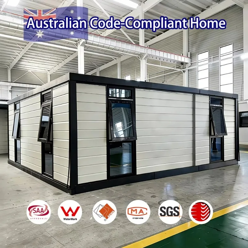 Casa Contenedor Prefabricada Expandible de 40 y 20 Pies, Diseño Nuevo y Lujoso, Personalizada, Conforme al Código Australiano, con Equipamiento Completo