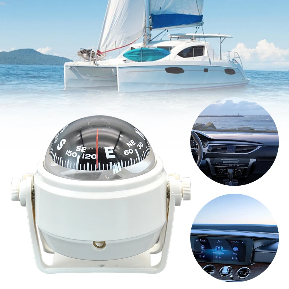 Ball Shaped Vehicle Navigation Car Compass 360 Degree Rotation Sea Marine Electronic Compass Splashproof Marine Navigation Guide