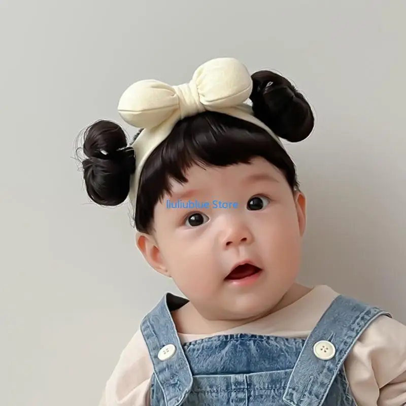 جميل شعر مستعار للأطفال الانفجارات Chignons عقال تأثيري إكسسوارات الشعر أنيق Bowknot ديكور أغطية الرأس الفتيات التصوير الدعائم