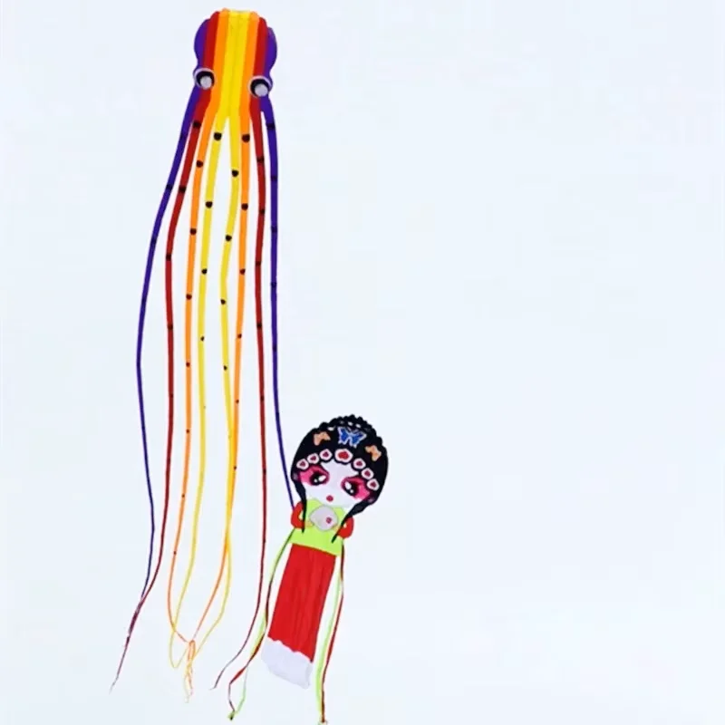 Kostenloser Versand Peking Opera Soft Kite für Erwachsene Drachen Nylon Drachen Fabrik traditionelle Drachen Ripstop Nylon Windkraft Kitesurfen Koi