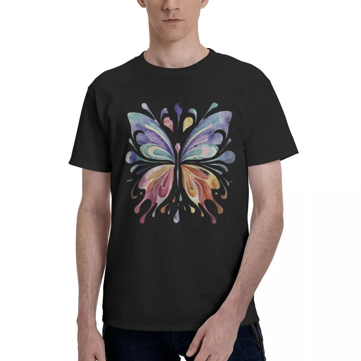 Colorful Abstract Butterfly Print Movement Tees High quality Fitness Championship Funny USA Size