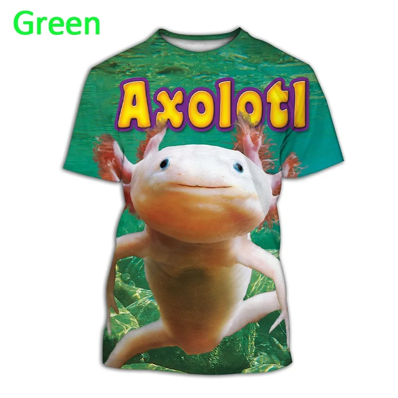 New Fashion Hot Sale New Animal Axolotl 3D Men's and Women's Casual Cute Print T-shirt Harajuku Short Sleeve