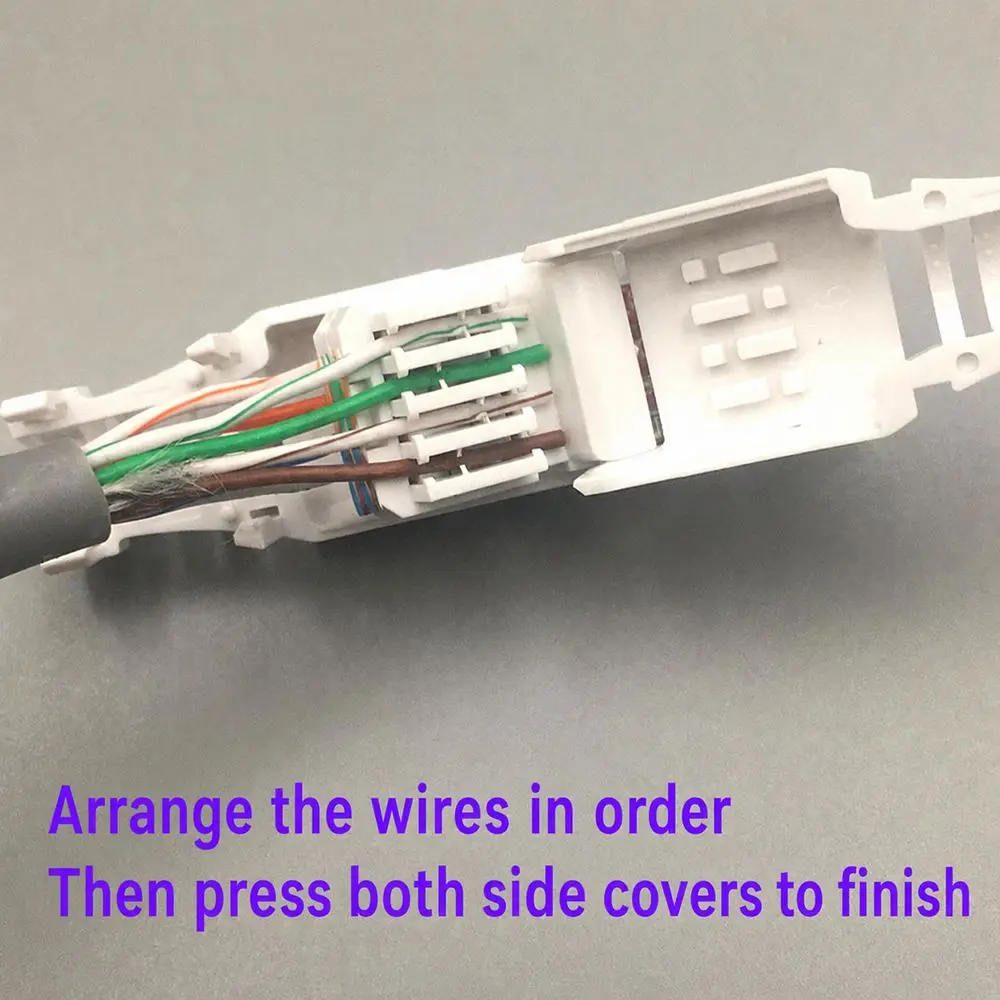 1Pcs CAT6 Cat5e RJ45 Connector Plug No Crimp Tool Free Toolless RJ45 Connector 8P8C Crystal Head Ethernet Plug