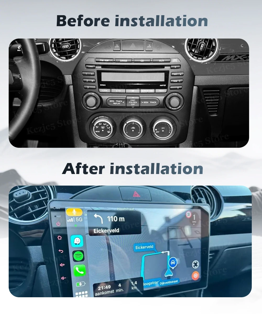 أندرويد 16 لمازدا MX-5 III 3 NC 2008 - 2015 راديو السيارة واي فاي الملاحة نظام تحديد المواقع 4G اللاسلكية Carplay مشغل وسائط متعددة رئيس وحدة DSP #6