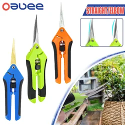 Straight/Elbow Blade Pruning Cut Shrub Tool Plant Horticulture Leaf Trimmer Shear Scissor Pruner Garden Fruit Flower Orchard