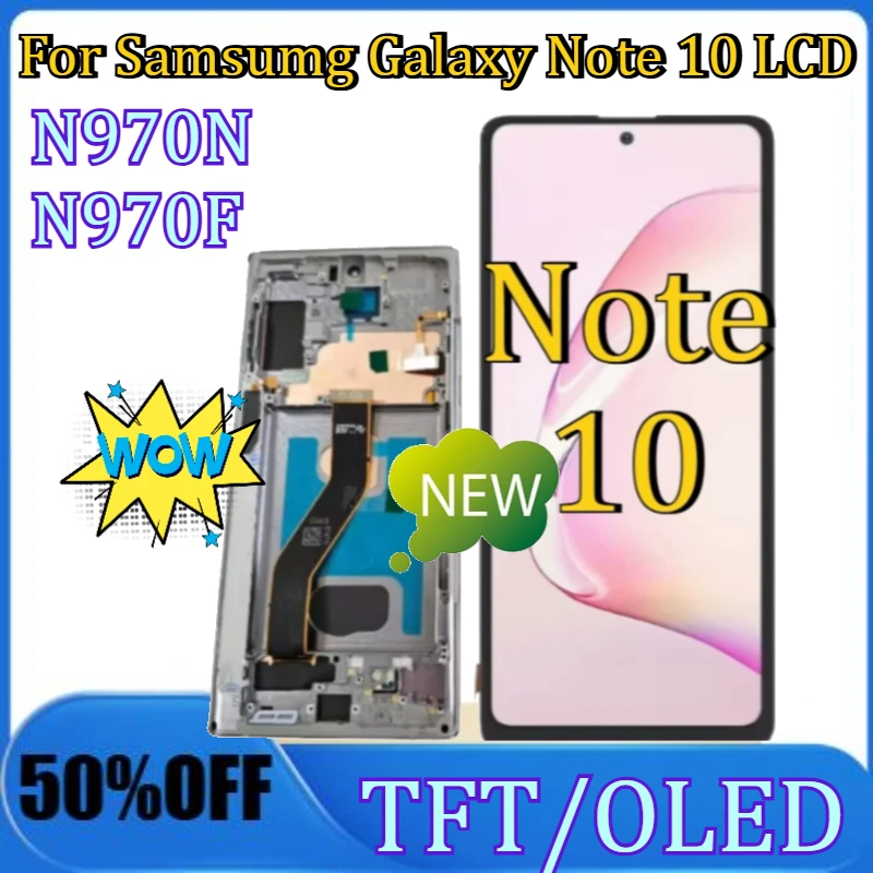 

For Samsumg Galaxy Note 10 Replacement New TFT/OLED For Samsung Note10 N970N N970F LCD Display Touch Screen Digitizer with Frame