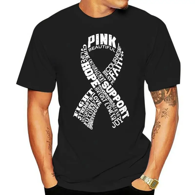 TSDFC Pink Ribbon Montage Breast Cancer Word Cloud 'Pink' Women's V-Neck T-Shirt Slim Fit unisex men women t shirt