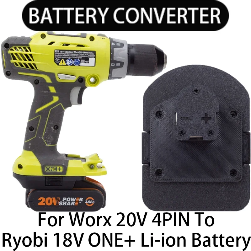 

Adapter for Ryobi 18V ONE+ Li--ion Tools To Convert To Worx 20V 4PIN Li--ion Battery Adapter WA3551.1/WA3561/WA3516