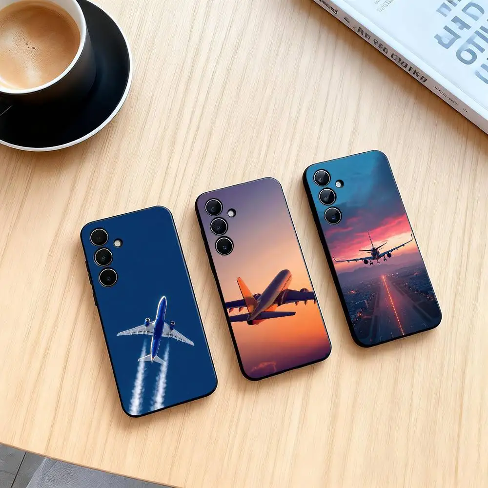 A-Airplane AIR Plane  Phone Case For Samsung Galaxy A73,A72,A71,A70,A53,A52,A51,Soft Silicone Black Cover Gift