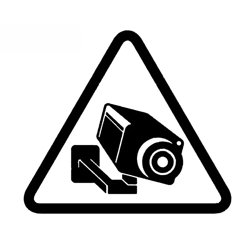 Warning Camera Cctv Video Surveillance Sign Vinyl Black/Silver Car Sticker 14.2CM*12.5CM