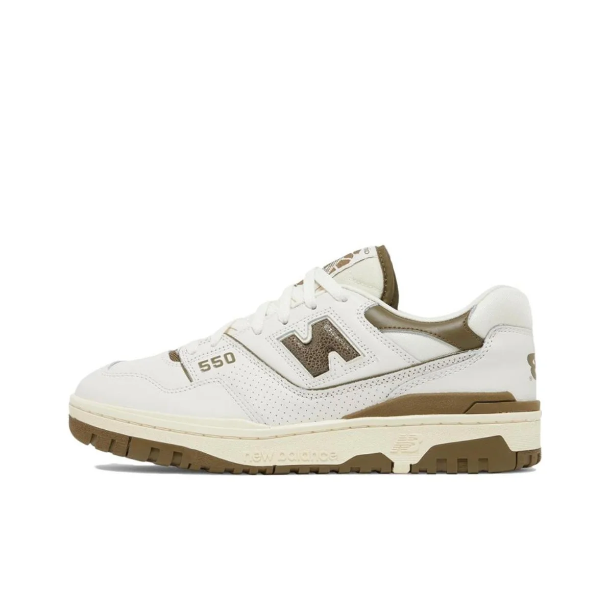 New Balance NB 550 Vintage Basketball Shoes Unisex Low Top White/Olive BB550AD1