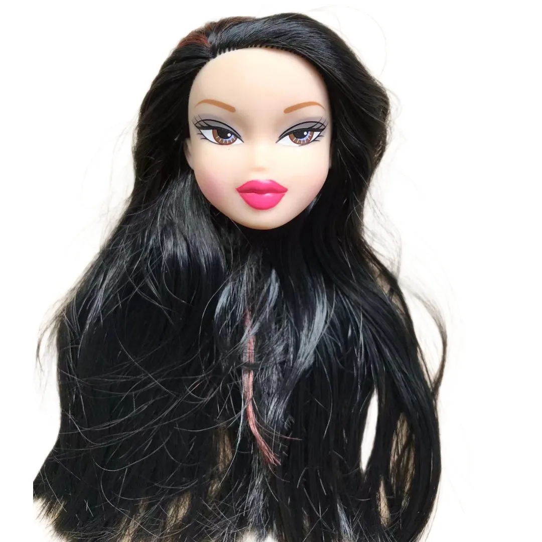 Dancing Girl Doll Head Doll Figure Toys White Brown Skin Doll Head Body DIY Dressing Toys Sparkly Face Eyes Doll Parts