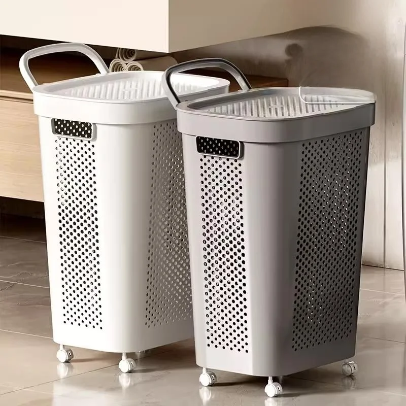 

Large Capaci Laundry Hamper for Dormi Batoom Bedroom Dir Clothes Basket with Lid And Wheels Home Use Utili Basket