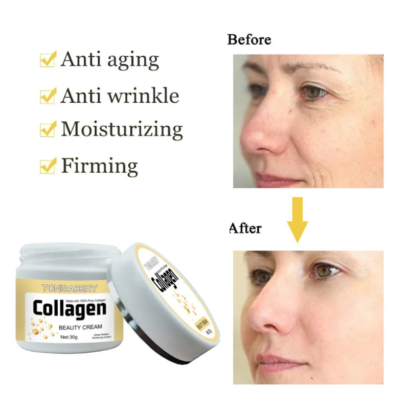 Collagen Wrinkle Removal Cream Fade Fine Lines Firming Lifting Anti-aging Improve Puffiness Moisturizing Tighten Beauty Care