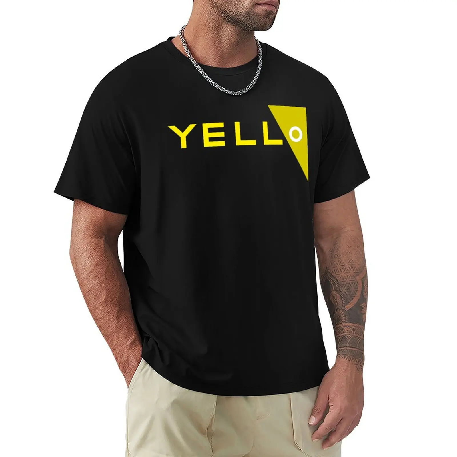 YELLO T-Shirt man t shirt oversized mens white t shirts