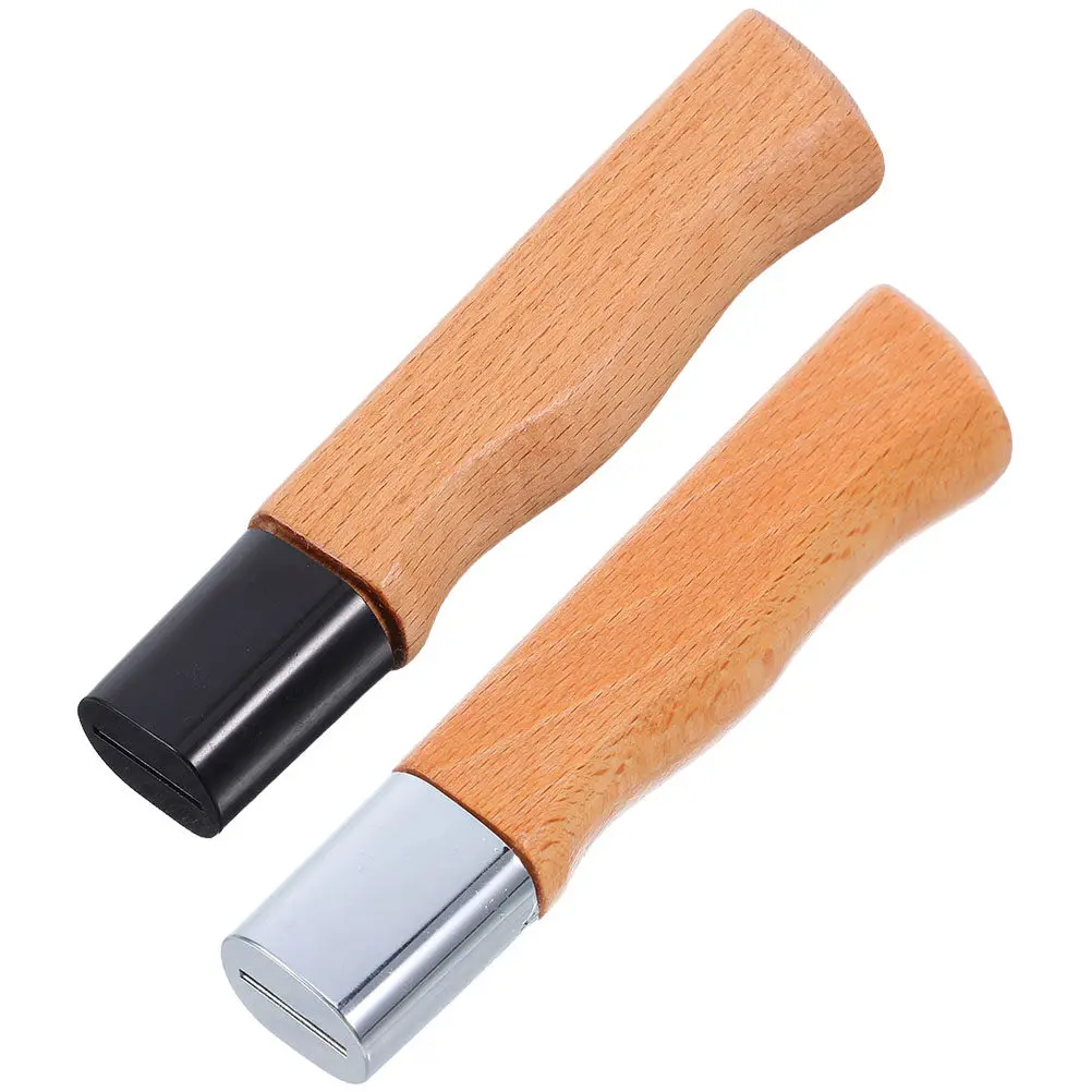 2Pcs Kitchen Cutter Handle Wooden Replacement Grip Ergonomic Non-Skid Cutter Handle Parts for Utility Knives Cooking