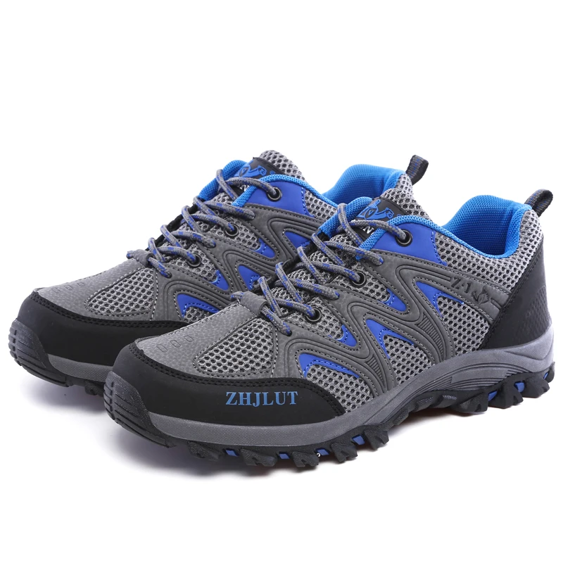 2023 Summer Women Casual Shoes Outdoor Mesh Sneakers Men Non-slip Lace Up Trekking Hiking Footwear Camping Spring Black Shoes