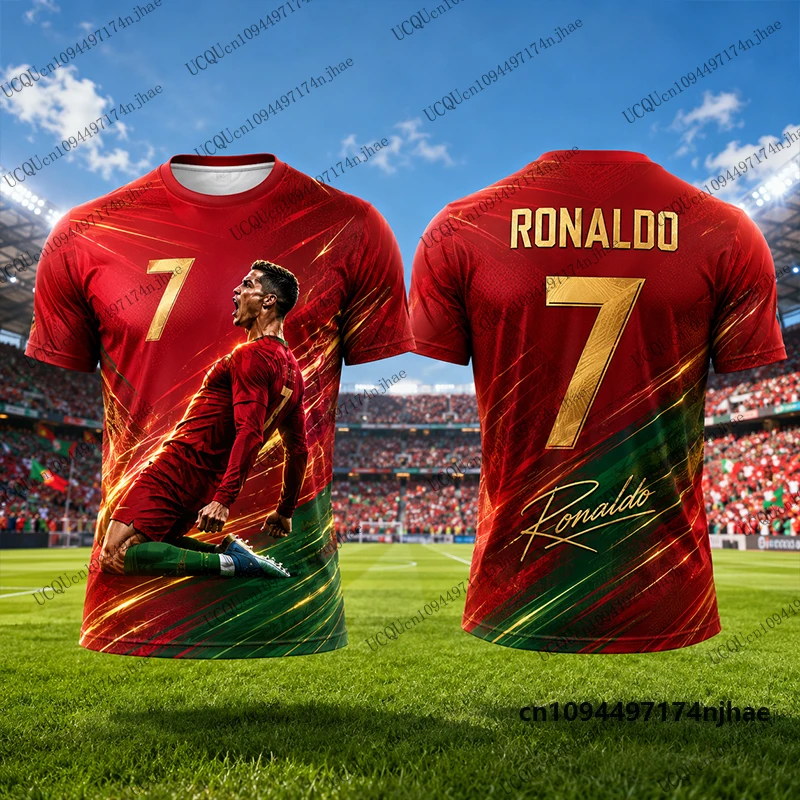 Neuer 2027 Spezial Ronaldo # 7 bedruckte Fußballtrikots für Männer und Frauen, T-Shirt, Sommer, schnell trocknend, Sport-T-Shirts, lässige Oberteile für Kinder/Erwachsene – Detail 7