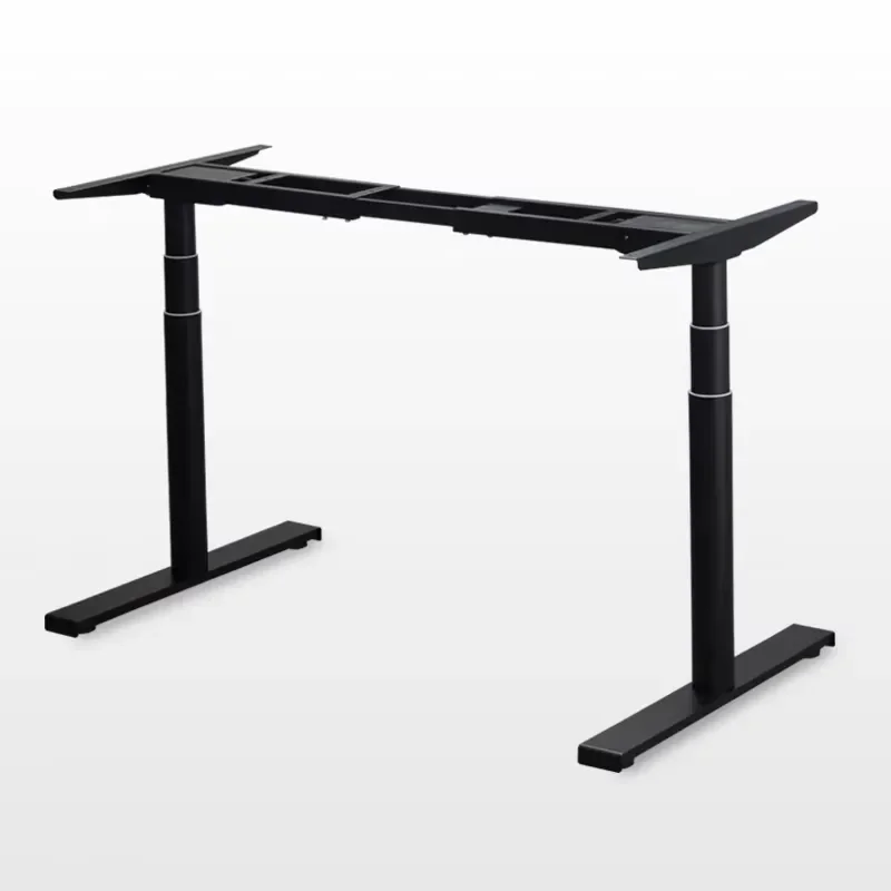 Electric Height Adjustable Desk Dual Motor Standing Computer Table Round Leg Sit Stand Workstation Office Furniture