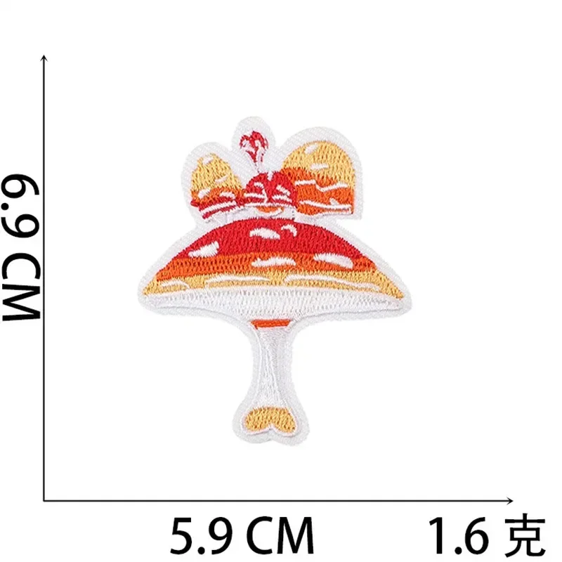 Gestickter Aufnäher zum Aufbügeln für Kleidung, Tasche, Pilz, Kleidung, Aufkleber, Stoff, Nähen, Thermoklebe-Applikation, schmelzbar