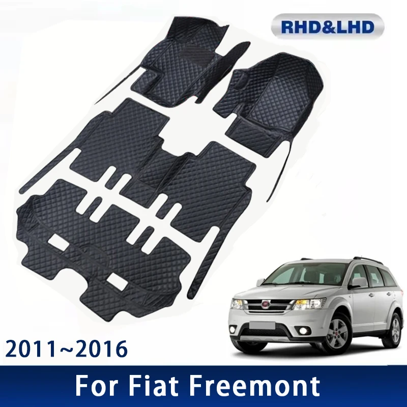 Car Floor Mats For Fiat Freemont Dodge Journey 2011~2016 Waterproof Auto Pads Leather Carpet Interior Accessories 2023 2024 2025