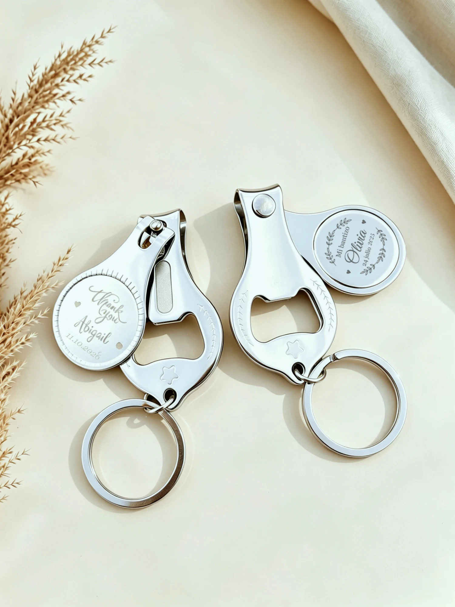 Personal isierte Bier öffner und Nagel knipser, Custom Geschenk, Hochzeit, Geburtstag, Taufe, Erstkommunion, Jahrestag, Feier – Detail 2