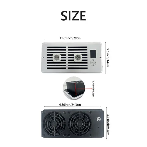 Imagen 2 del producto Extractor silencioso con temporizador de 2/4 horas, configuración de 10 velocidades, control remoto, adecuado para instalación en pared