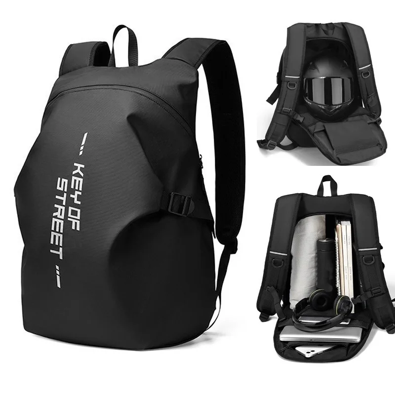 Helm Rugzak Voor Motorfietsen Grote Capaciteit Waterdichte Helm Opbergtas Met Reflecterende Streep Wandelrugzak