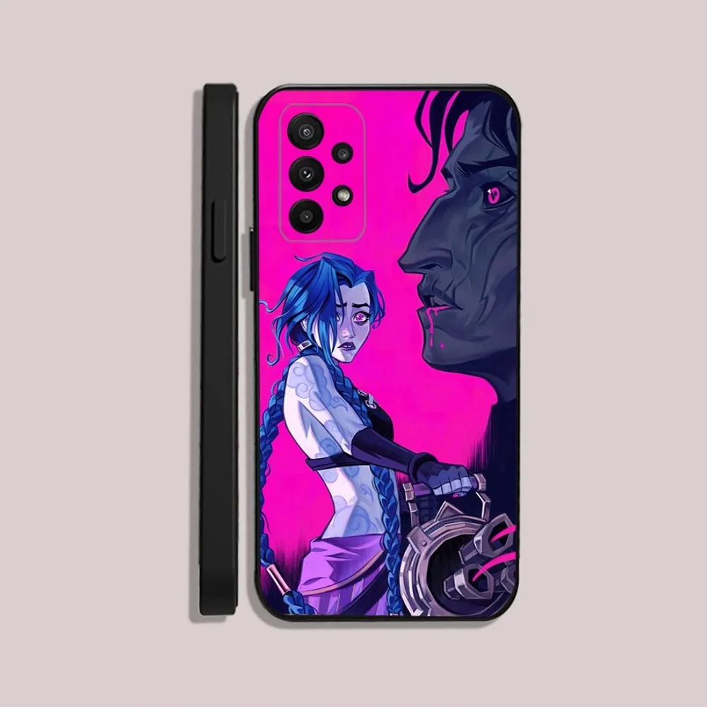 L-League of L-Legends L-LOL Jinx Phone Case For Samsung S24,23,22,30,21,10,9,Ultra,Plus,Lite,FE,5G Black Soft Case image 3
