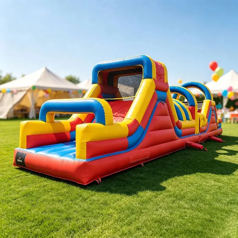 Customize Pvc Inflatable Obstacle Course Giant Theme Park Outdoor Inflatable Playground