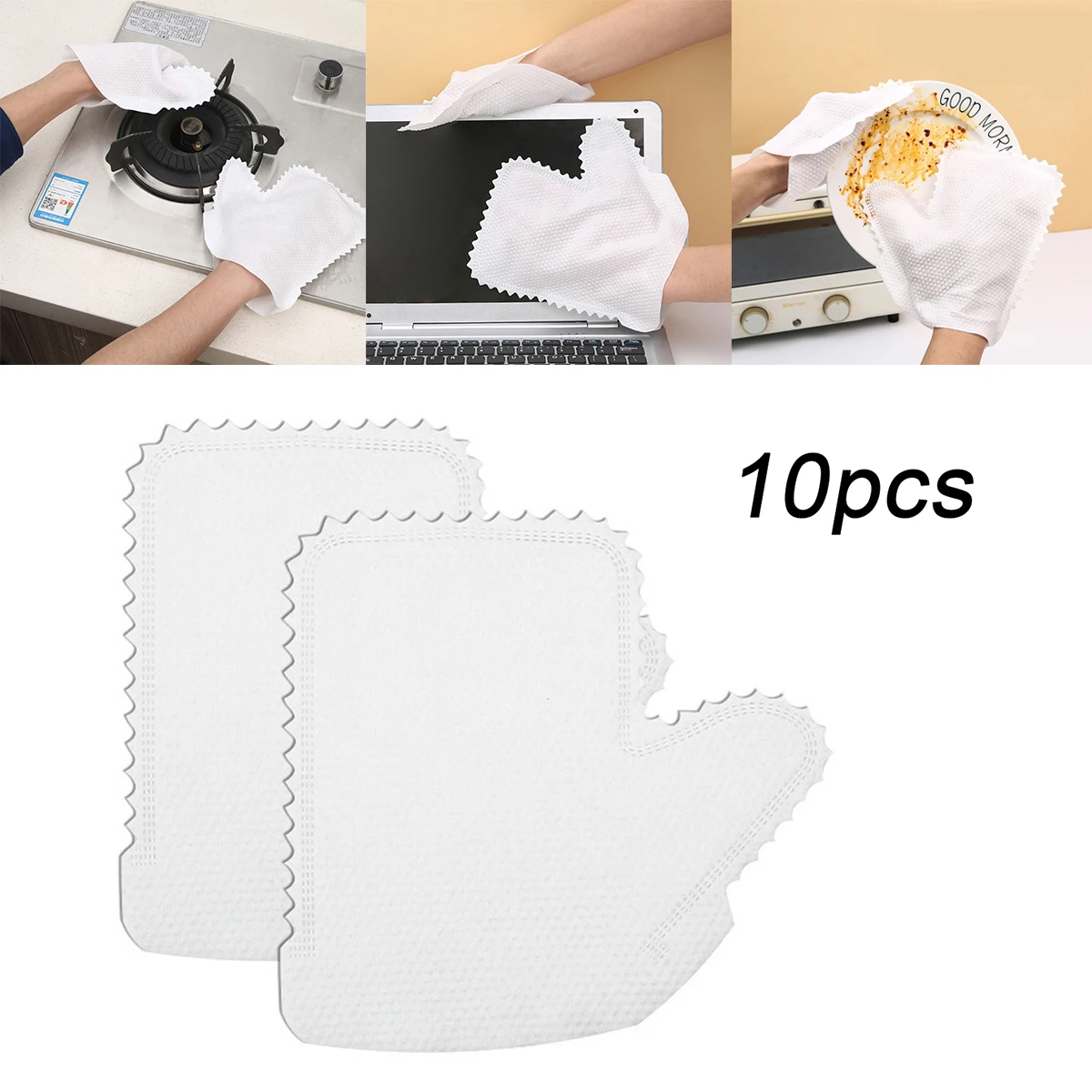 

10 Pcs Dust Removal Cleaning Duster Gloves Fish Scale Gloves Reusable Microfiber Gloves Household Home Disinfection