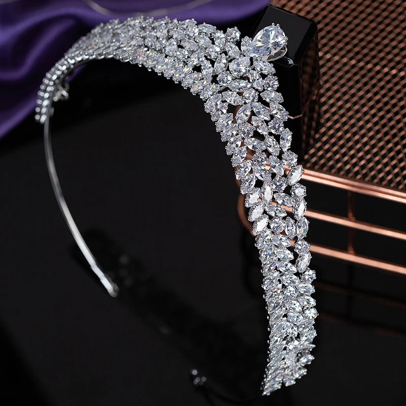 Tiaras and Crown HADIYANA Queen Corona Hair Jewelry Wedding Hair Accessories Headband Zirconia BC4968 Accesories