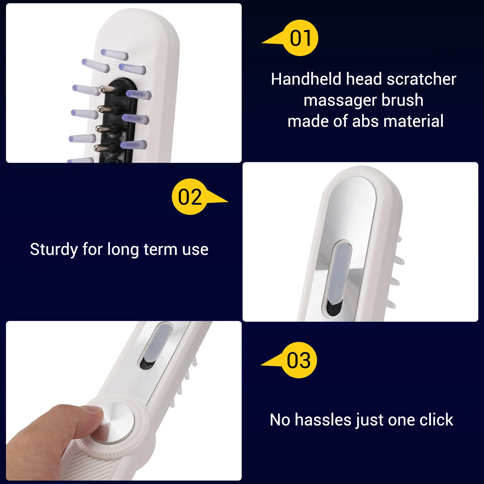 Electric Hair Oil Applicator With Red Blue Light For Women Men Sturdy Multifunctional Handheld Heads Scratcher Massager-Y48A