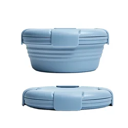 1100Ml Siliconen Opvouwbare Lunchbox Reiskom Draagbare Intrekbare Instant Noedels Lunchbox Knapperige Lunchbox Buiten Picknick Lunchbox
